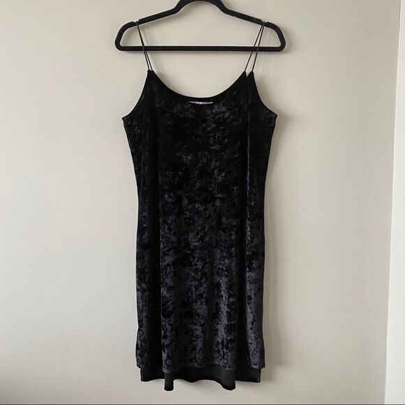 Twik-Crushed Velvet Spaghetti Strap Shift Dress - Picture 2 of 11